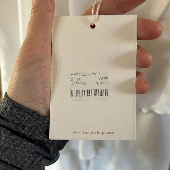 NWT Fanco‎ Shop Small White Ruffled Layered Dress Y Neck Strappy Tank Top - Picture 9 of 14